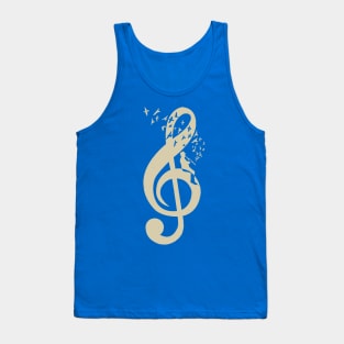 Treble Clef -  Music Clarinet - Vintage Tank Top